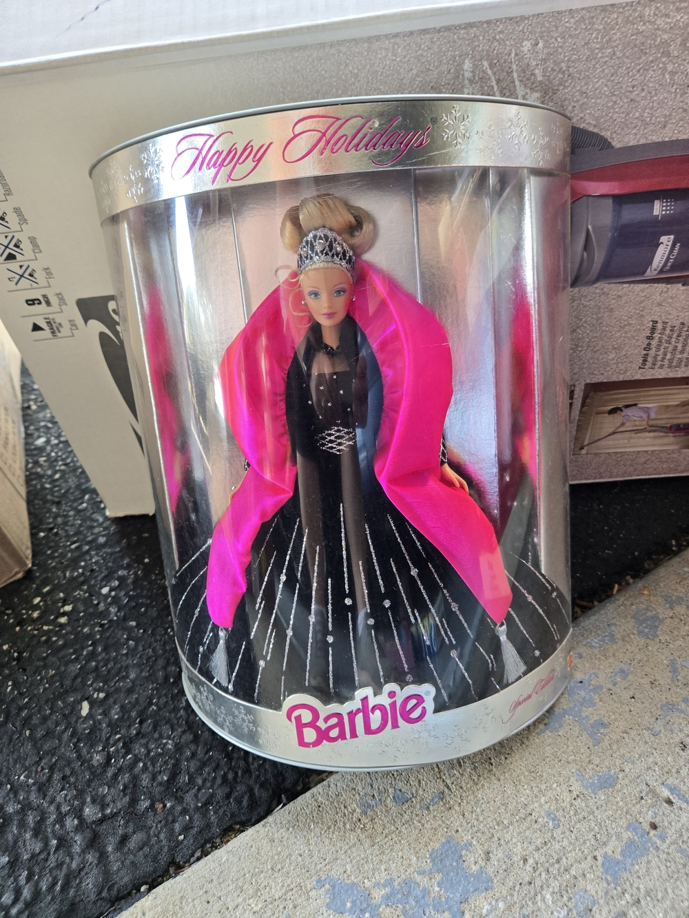 Barbie Black Gown with Hot Pink Cape Holiday Doll